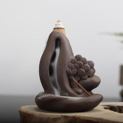 China Chinese Ceramic Porcelain Censer Backflow Incense Buddhist Censer Holder For Stick Cone Tower Incense for sale