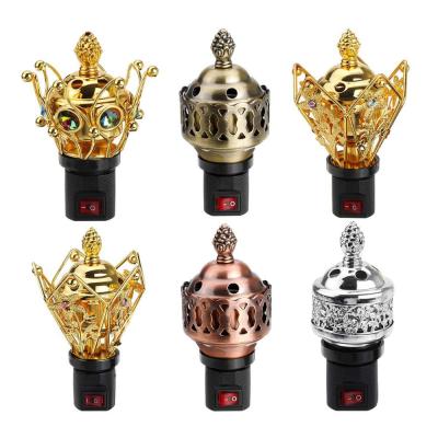 China New Mini Electric Bakhoor Burner Metal Incense Burners Portable Square Bead Electric Incense Censer for sale