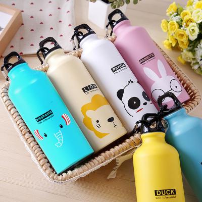 China 1 PC 500ML Lovely PORTABLE Animal Pattern Thermos For Women Kids Water Bottle Carabiner Sports Kid Vacuum Flask for sale