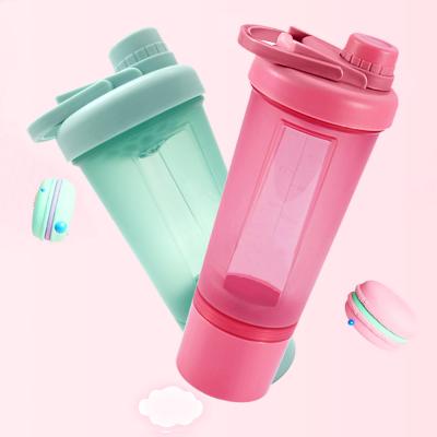 China Woman Whey Protein Shaker Water Girl BPA Free Leak Proof Gym Fitness Training Sports Nutrition Viable Bottle for sale