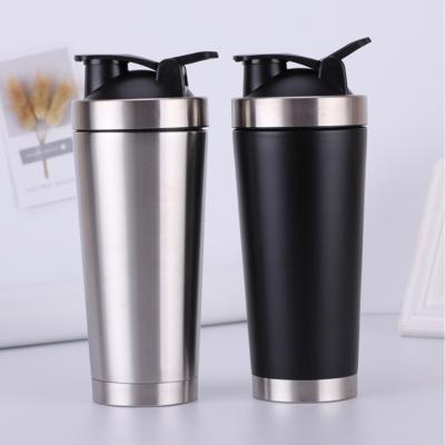 China Stainless Steel Viable Water Shaker 304 Fitness Shaker Bottle 750ml Whey Protein Powder Thermo Mixing Mug for sale