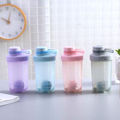 China 500ML Viable Whey Protein Powder Fitness Gym Shaker Bottle Outdoor Portable Plastic Drinking Travel for sale