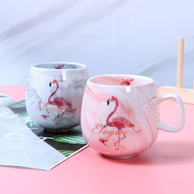 China Flamingo Disposable Coffee Mugs Cute Cat Foot Ins Ceramic Mug Travel Mug 72*85mm 350ml H1215 for sale