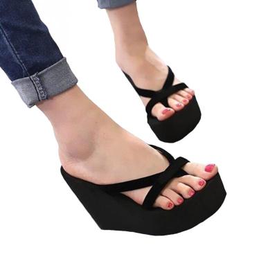 China 2020 Breathable Women Shape Flip Flops Slipper Wedge Platform Summer High Heel Slippers Beach Shoes Sandals for sale