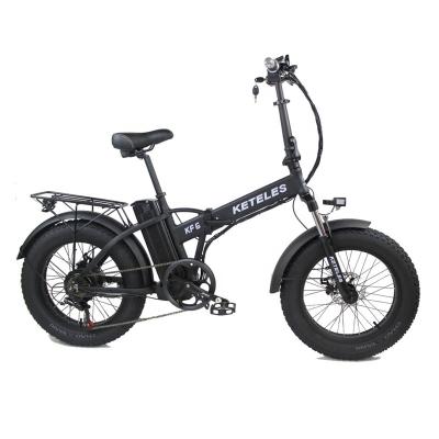 China 6061 aluminum alloy KF6 20x4.0 inch folding E-bike 1000W motor 18AH lithium battery fat bike electric bicycle for sale