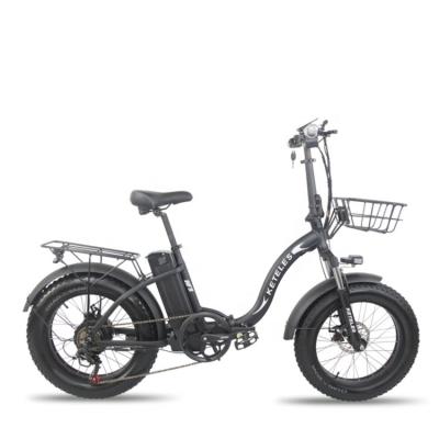 China Aluminum Alloy KETELES KF9 20x4.0 Fat Tire Folding Electric Bike 20 inch Inch 1000W Motor 16AH Lithium Battery Folding Electric Bike for sale