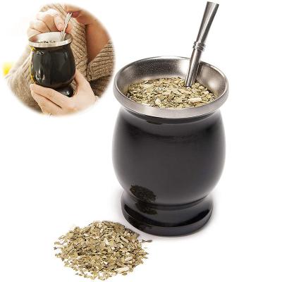 China Wholesale 8oz PORTABLE Stainless Steel Vacuum Insulated Yerba Mate Cup Yerba Mate Gourd Cup Double Wall for sale