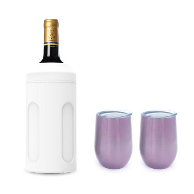 China Viable All In One Wall Insulated Double Champagne Bottle Holder Protector Wine Sublimation 750ml Accessories for sale