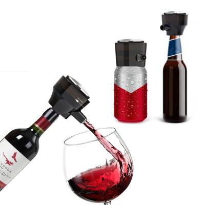 China Viable Electric High Speed ​​Ultrasonic Beer Decanter Instant Foam Maker Wine Aerator Pourer with 2 Bases Fit for Cans and Bottles for sale