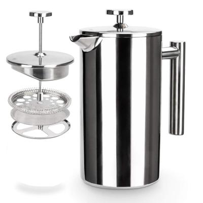 China Secura 18/10 Stainless Steel Viable French Press Coffee Maker with Stainless Steel Screen (1000ML) for sale