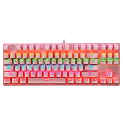 China Factory manufacture various pink wireless computer wired mechanical keyboard gaming mechanical keyboard for sale