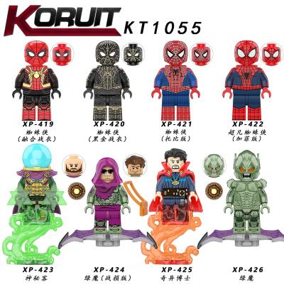 China Green Spider Mystery Building Toy KT1055 Mini Figure Devil Ironman Superhero Man Building Block Figure Kids Toys Juguetes for sale