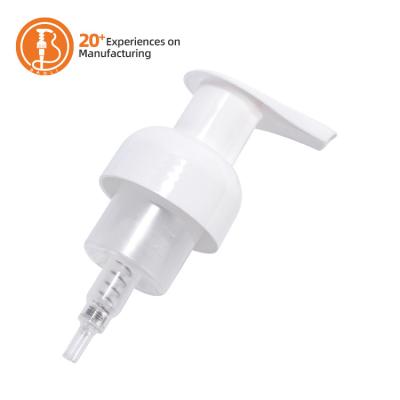 China Bottles BAOLI Foaming Hand Pump 40 Facial Cleansing Liquid Shampoo Foam 43/410 White Unique Foam Pump for sale