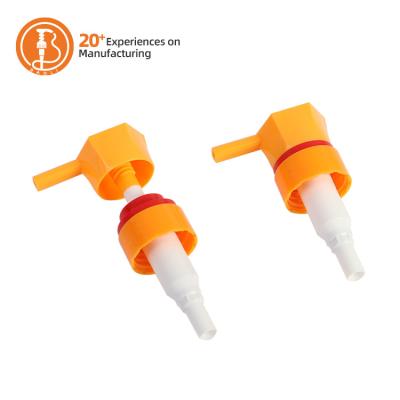 China Bottles New Design Rhombic Dispenser Shampoo Bottle Orange Pump 28 30 33/410 Lotion Pump for sale