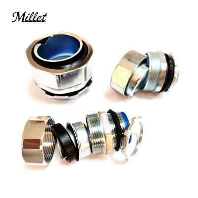 China Brass Millet Corrugated Tubing Fitting Bellows Connector Aluminum Alloys Hose Connector Waterproof Brass Cable Gland Chrome Plated for sale