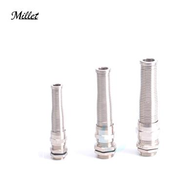 China Millet 304 Stainless Steel 316 Brass Cable Gland Anti-Bending Waterproof Fixed Joint Twist-Resistant With Spring Protector Wire Granny for sale