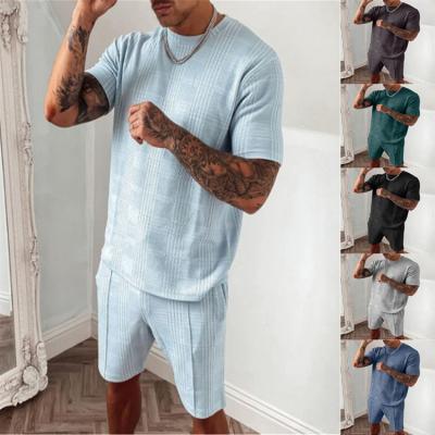 China Men Breathable 2022 Hot Sale Summer Cheap Custom Set Solid Color Plain Short Sleeve Sets Fashion Mens 2 Piece Sportswear Tracksuit for sale