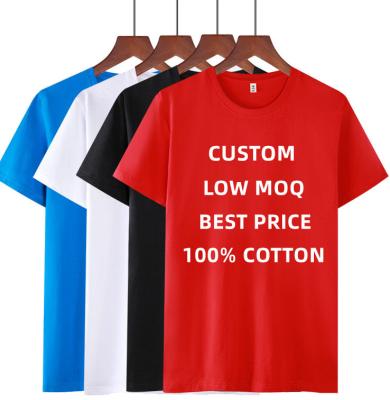 China 100% custom logo QUICK DRY 2022 price 160gsm cheap cotton t shirts 3d printing plain plus size t shirts for men for sale