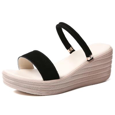 China CUSHIONING new high quality women wedge bottom sandals hemp rope color match women sandals for ladies for sale