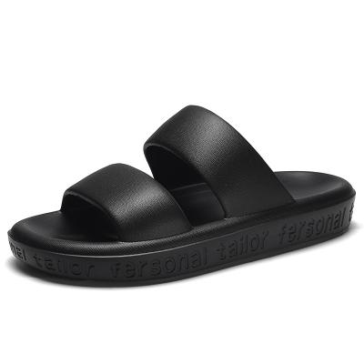 China Fashion Trend 2021 Summer Beach Thick Bottom Sandals Slipper Logo Slides Sandal Men's Custom Shoes for sale