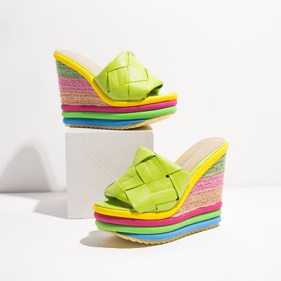 China CUSHIONING 2021 New World-Win Style Jute Unique Increasing Height 13cm Ladies Wedge Sandals For Women for sale