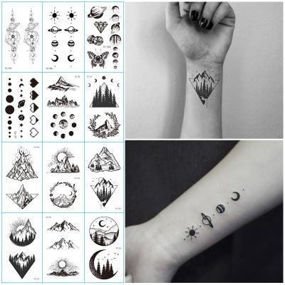 China Fashion Temporary Custom Small Planet Geometric Women Temporary Tattoo Stickers Waterproof Transfer Tattoo Design Minimalist Fake Tatoo for sale