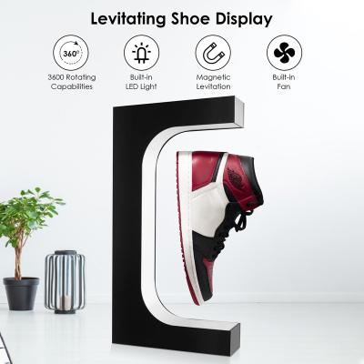 China Custom Rotating Perigon Shoe Rack Perigon Jewelry Product Levitating Magnetic Floating Shoes Show Rotating For Display Stand Magnetic Levitation Racks for sale