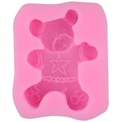 China Bear Cartoon Silicone Resin Stocked Chocolate Cake Topper Molds Soap Molds for sale