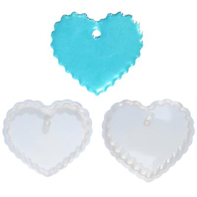 China Stocked Resin Casting Silicone Molds Heart Form DIY For Jewelry Craft Making Necklace Cake Fondant Pendant Decoration for sale