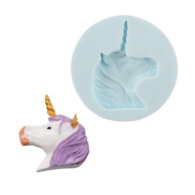 China Viable Cartoon Character Unicorn Horse Animal Soap Silicone Mold Chocolate Cake Decorating Tool Baking Gumpaste Mold for sale