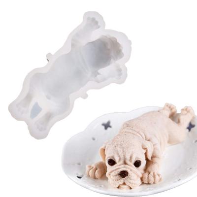 China Viable Cake 3D Cute Blast Mousse Mold Silicone Dog Tools Fondant Cooling Decoration Shar Pei Mold Ice Cream Pudding for sale