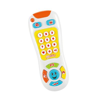 China Parent-child Musical Interaction Baby Early Education Cute Children's Language Knowledge Sound And Light Fun TV Remote Control Toys for sale