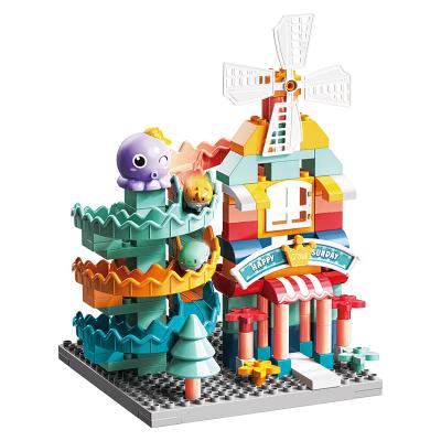 China Multi-person interactive variety of DIY TOY Puzzle DIY creative set of 112 track octopus large-particle windmill building blocks for sale