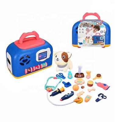 China Environmental Material Children's Puzzle Pretend Play Doctor Cat Dog Care Family Play House Animal Pet Cage Toys for sale