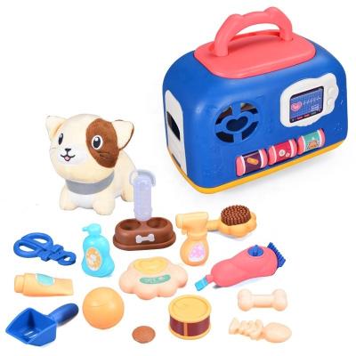 China Cute Environmental Material Children Family Role Playing Game Veterinary Puzzle Pretend Doctor Pet Carry Cage Game Toy for sale