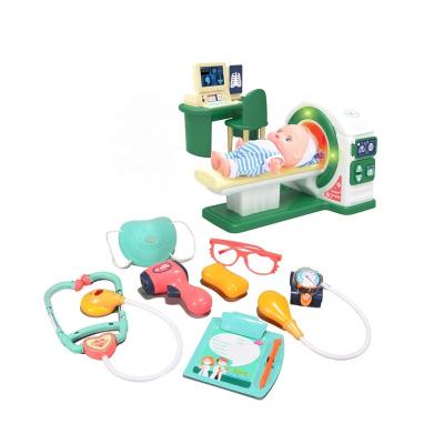 China Environmental Material Body Detection Instrument With Voice Light Display Accessories Family Game Nurse Doctor CT Matching Machine Toy for sale