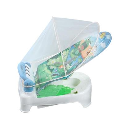 China Protective Pedal Multifunctional Newborn Piano Nursing Chair with Light and Music Comfortable Rocking Chair with Mosquito Net for sale