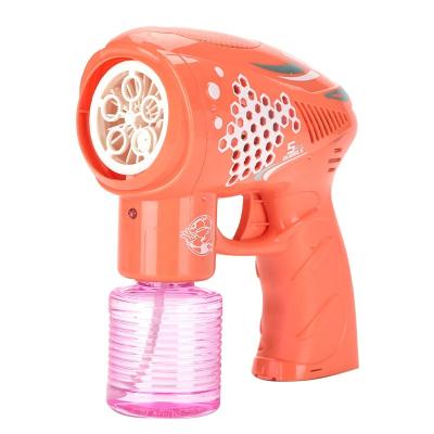 China Five-hole Solid Color Summer Children's Plastic Water Bubble Toy Outdoor Soapy Fun Electric Automatic Bubble Gun for sale