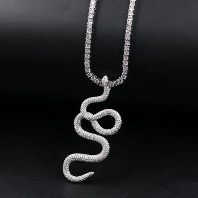 China Wholesale Hip Hop Hiphop Iced Out Custom Animal Pendant Snake Chain Necklace Cuban Link Chain Necklace Tennis For Women Men for sale