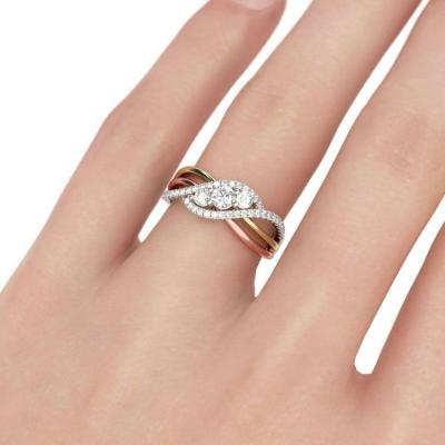 China Other simple 2027 fashion designs wedding real white 2022 solid gold moissanite diamond s stainless steel his and hers 3pcs ring sets for sale