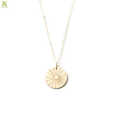 China FASHIONABLE New Arrival 14k Gold Plated Sun Pendant Necklace Wholesale Jewelry for sale