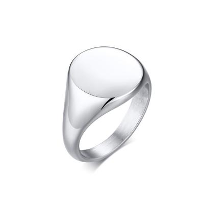 China FASHION Whole Sale Engraved Words Stainless Steel Men's Blank Seal Ring For Inlay for sale