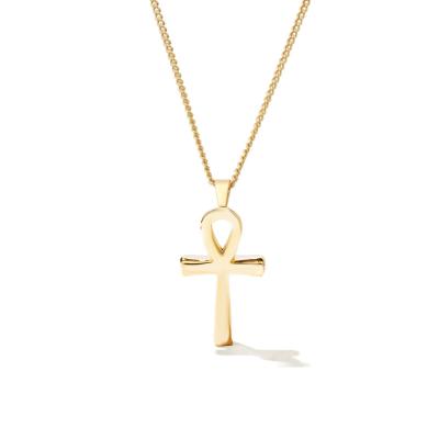 China Hiphop Religion Egyptian Ankh Necklaces Pendants Stainless Steel Cross Necklace Jewelry for sale