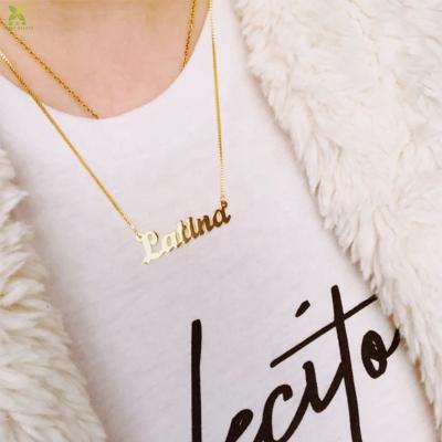 China New Trendy Latina Stainless Steel Gold Plated Women Jewelry Pendant Necklaces for sale