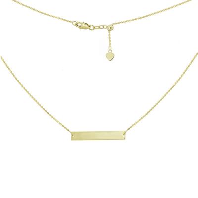 China Gold Bar Choker Pendant Personalized 14k Sterling Gold Bar Choker Necklace Name Bar Necklaces for sale