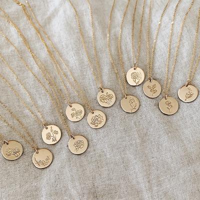 China Wholesale TRENDY Gold Plated Round Disc Coin Necklace Pendant for sale