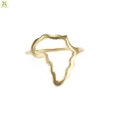 China Wholesale Custom Made Stainless Steel Ring Fashion Africa Map Rings Jewelry for sale