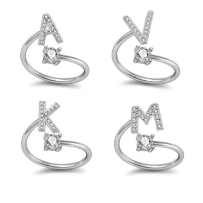 China Office/Career Letter 26 Adjustable Rings For Women Alphabet Letter Jewelry Initial Rings for sale