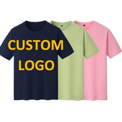 China wholesale 100% Custom Anti-Wrinkle Mens Cotton Plain Tee Shirt Logo T-Shirt wholesale for sale