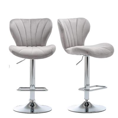 China Modern Wholesale Armless High Quality Velvet Upholstered Designer Bar Stool for sale